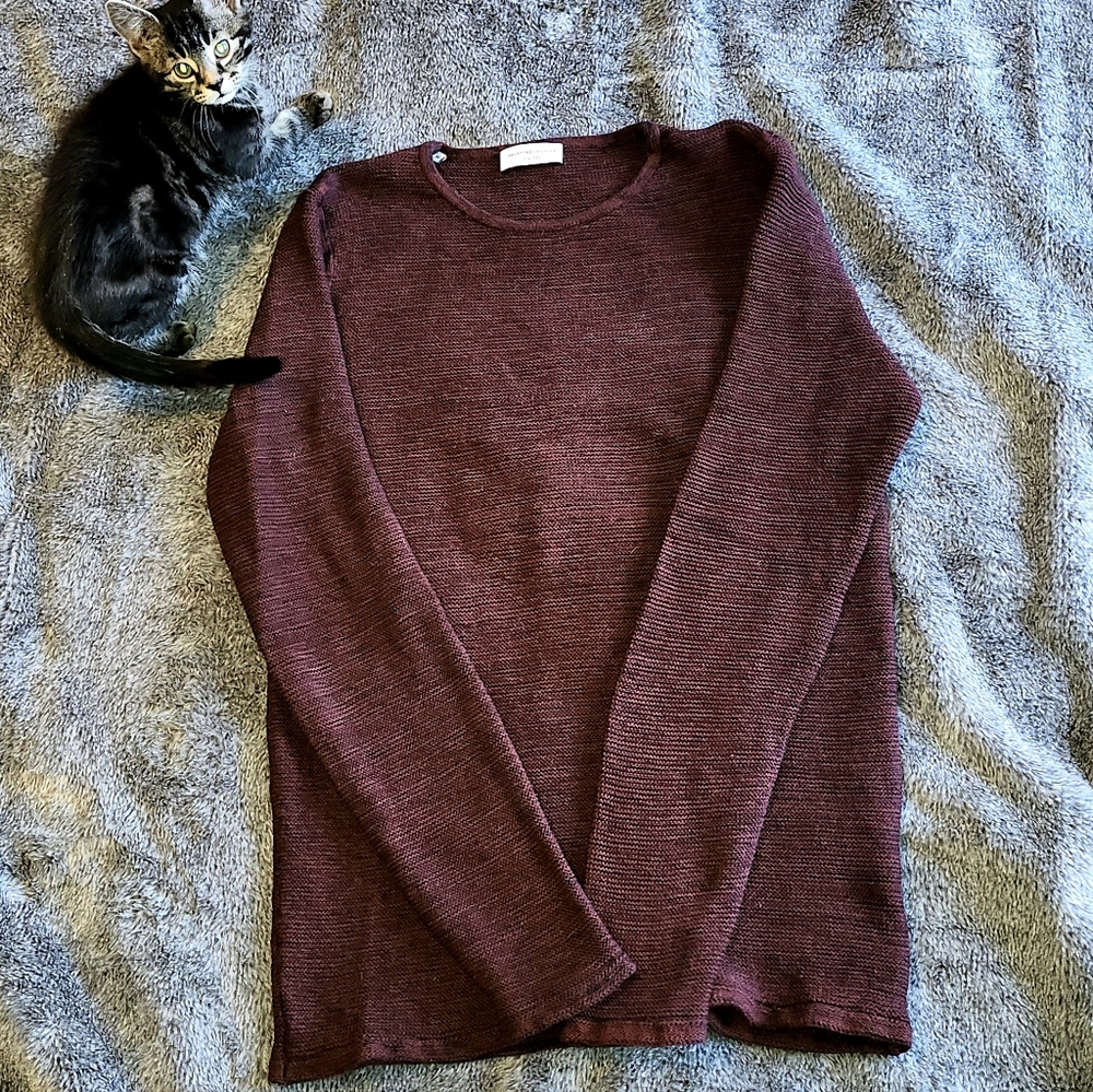 Burgundy Slim-Fit Sweater by Selected Hommes - Identity - Men's Medium